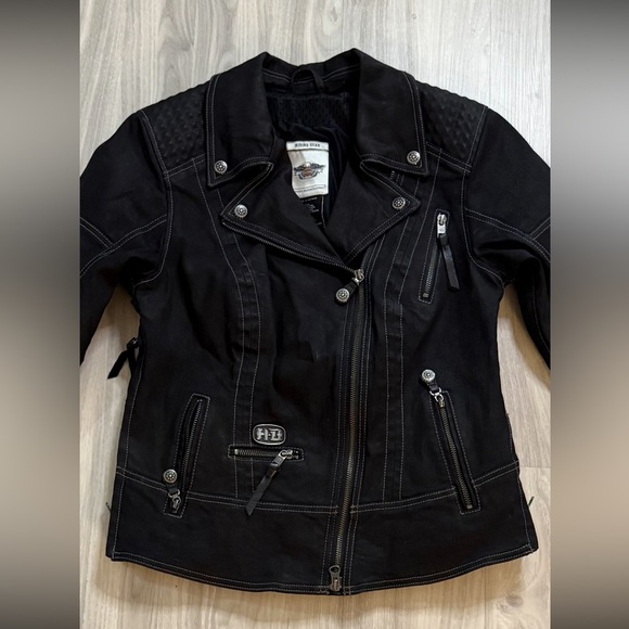 Harley-Davidson Women’s Specter Coated Denim Riding Jacket Coat – Size M - Picture 4 of 9